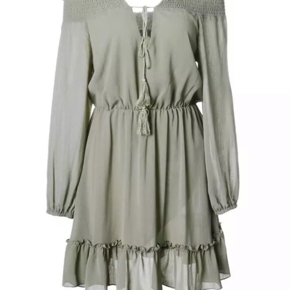 Sage Boho Bohemian Ruffled Dress - Picture 3 of 6